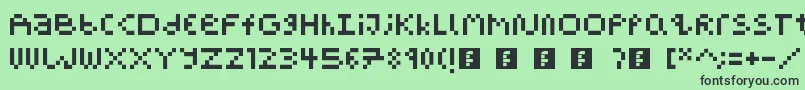 Шрифт PixelBlockBb – чёрные шрифты на зелёном фоне