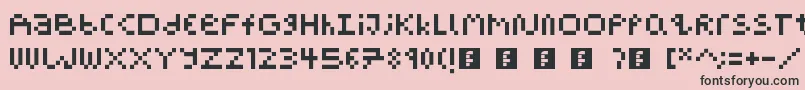 PixelBlockBb-fontti – mustat fontit vaaleanpunaisella taustalla