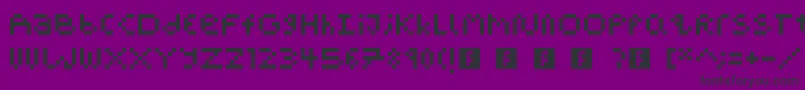 PixelBlockBb-fontti – mustat fontit violetilla taustalla