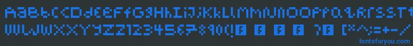 Шрифт PixelBlockBb – синие шрифты на чёрном фоне
