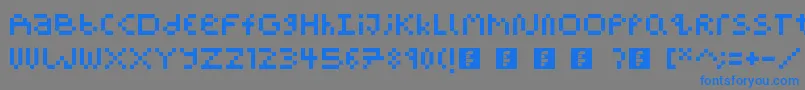 Шрифт PixelBlockBb – синие шрифты на сером фоне