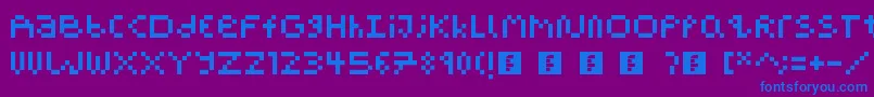 PixelBlockBb-fontti – siniset fontit violetilla taustalla