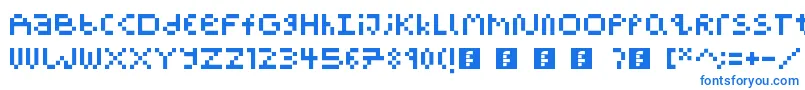 PixelBlockBb-fontti – siniset fontit valkoisella taustalla