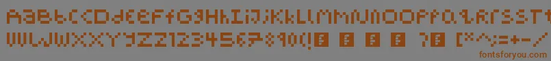 Шрифт PixelBlockBb – коричневые шрифты на сером фоне