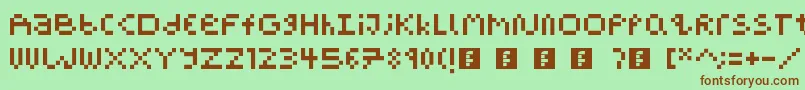 Шрифт PixelBlockBb – коричневые шрифты на зелёном фоне