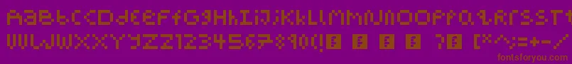 PixelBlockBb-fontti – ruskeat fontit violetilla taustalla