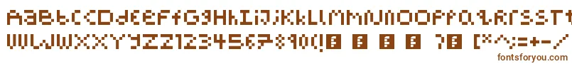 PixelBlockBb-fontti – ruskeat fontit valkoisella taustalla