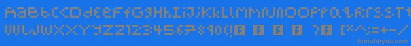 PixelBlockBb-Schriftart – Graue Schriften auf blauem Hintergrund