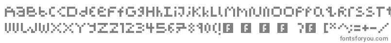 PixelBlockBb-fontti – harmaat kirjasimet valkoisella taustalla