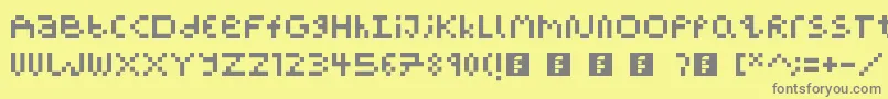 PixelBlockBb-Schriftart – Graue Schriften auf gelbem Hintergrund