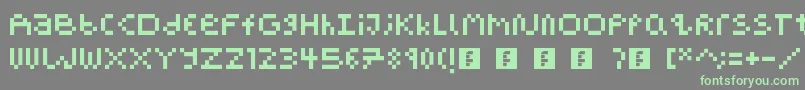 PixelBlockBb-fontti – vihreät fontit harmaalla taustalla