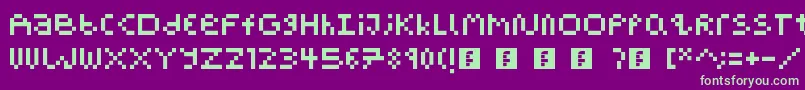 PixelBlockBb-fontti – vihreät fontit violetilla taustalla