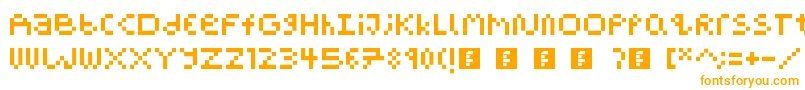 Шрифт PixelBlockBb – оранжевые шрифты на белом фоне