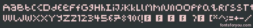 PixelBlockBb-fontti – vaaleanpunaiset fontit mustalla taustalla