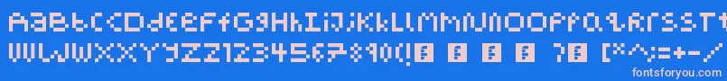 PixelBlockBb-Schriftart – Rosa Schriften auf blauem Hintergrund