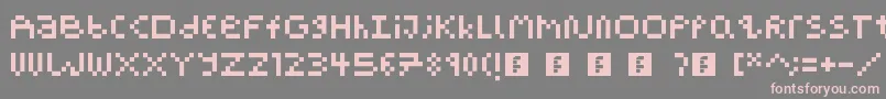 PixelBlockBb-fontti – vaaleanpunaiset fontit harmaalla taustalla