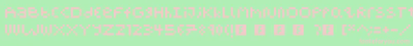 Czcionka PixelBlockBb – różowe czcionki na zielonym tle