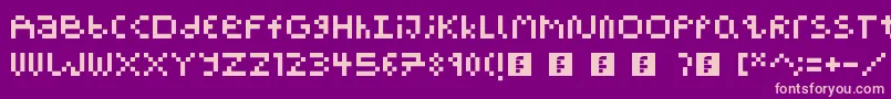 Fonte PixelBlockBb – fontes rosa em um fundo violeta