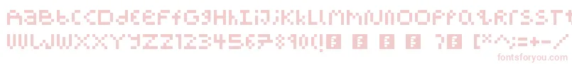 PixelBlockBb-Schriftart – Rosa Schriften auf weißem Hintergrund