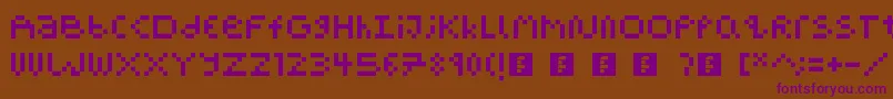 PixelBlockBb Font – Purple Fonts on Brown Background