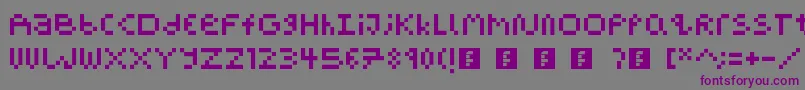 PixelBlockBb-Schriftart – Violette Schriften auf grauem Hintergrund