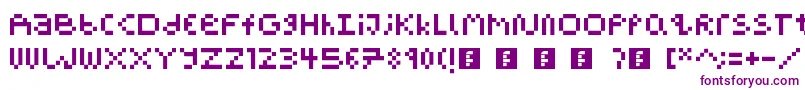 PixelBlockBb-Schriftart – Violette Schriften auf weißem Hintergrund