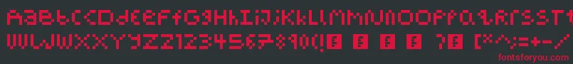 PixelBlockBb-fontti – punaiset fontit mustalla taustalla
