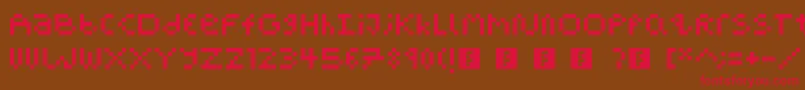 PixelBlockBb-fontti – punaiset fontit ruskealla taustalla