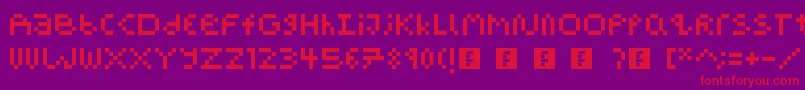 Czcionka PixelBlockBb – czerwone czcionki na fioletowym tle