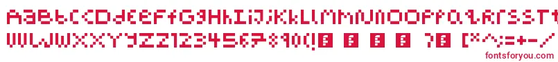 PixelBlockBb-Schriftart – Rote Schriften auf weißem Hintergrund