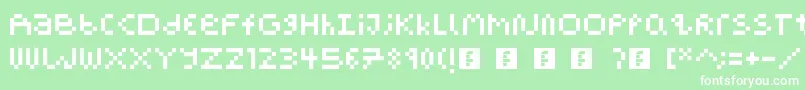 PixelBlockBb Font – White Fonts on Green Background