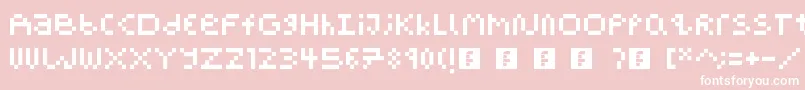 PixelBlockBb-fontti – valkoiset fontit vaaleanpunaisella taustalla