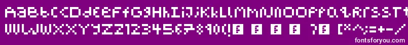 PixelBlockBb-Schriftart – Weiße Schriften auf violettem Hintergrund