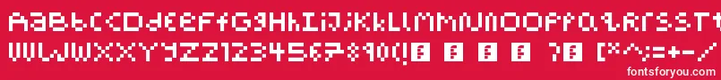 PixelBlockBb-Schriftart – Weiße Schriften auf rotem Hintergrund
