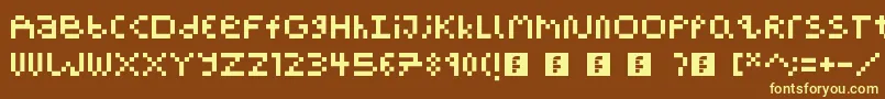 PixelBlockBb Font – Yellow Fonts on Brown Background