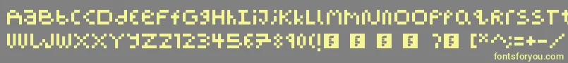 PixelBlockBb-fontti – keltaiset fontit harmaalla taustalla