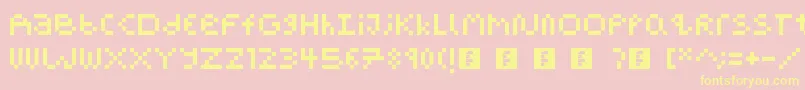 PixelBlockBb Font – Yellow Fonts on Pink Background