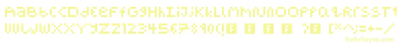 Fonte PixelBlockBb – fontes amarelas em um fundo branco