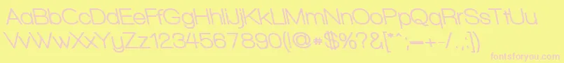 WalkwayUltraboldRevoblique-fontti – vaaleanpunaiset fontit keltaisella taustalla