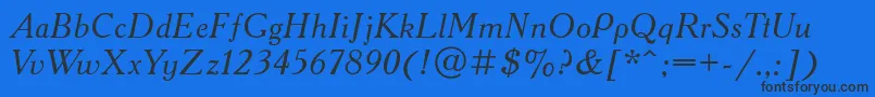 AcademyettItalic Font – Black Fonts on Blue Background