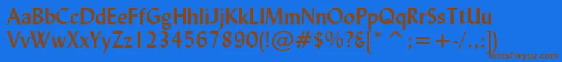 LydianBoldBt Font – Brown Fonts on Blue Background
