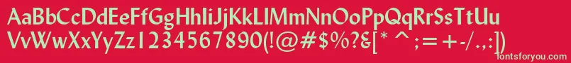 LydianBoldBt Font – Green Fonts on Red Background