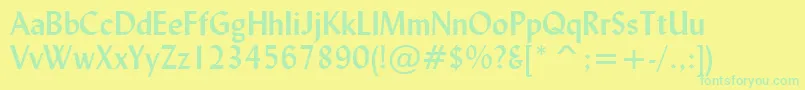 LydianBoldBt Font – Green Fonts on Yellow Background