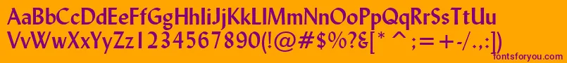LydianBoldBt Font – Purple Fonts on Orange Background