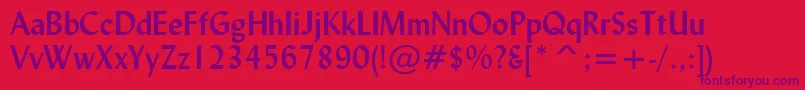 LydianBoldBt Font – Purple Fonts on Red Background