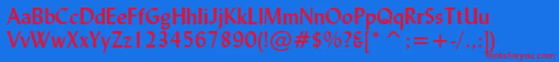 LydianBoldBt Font – Red Fonts on Blue Background