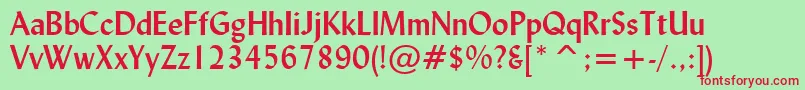 LydianBoldBt Font – Red Fonts on Green Background