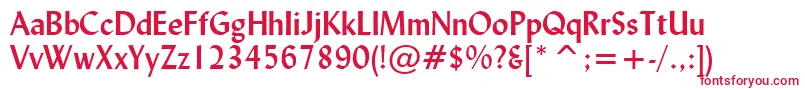 LydianBoldBt-fontti – punaiset fontit valkoisella taustalla
