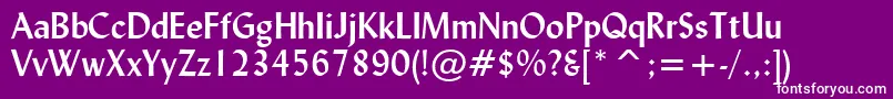 LydianBoldBt-fontti – valkoiset fontit violetilla taustalla