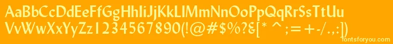LydianBoldBt Font – Yellow Fonts on Orange Background